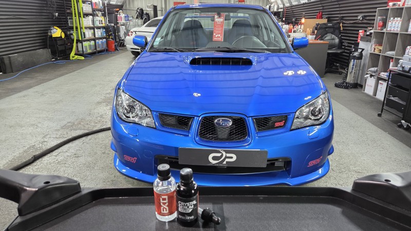 traitement céramique Gtechniq crystal serum ultra longue durée haute performance sur une subaru impreza STI