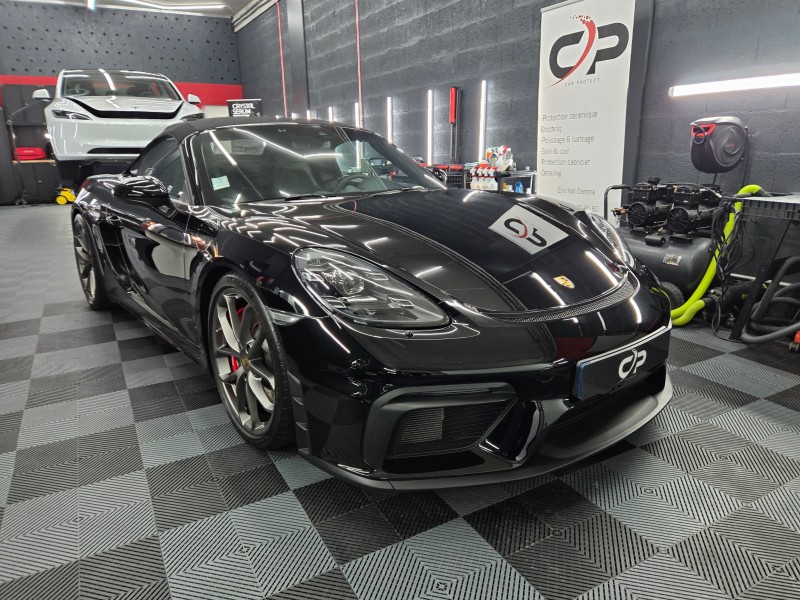 protection ceramique et ppf sur une porsche 718 spyder dans le canton de Geneve