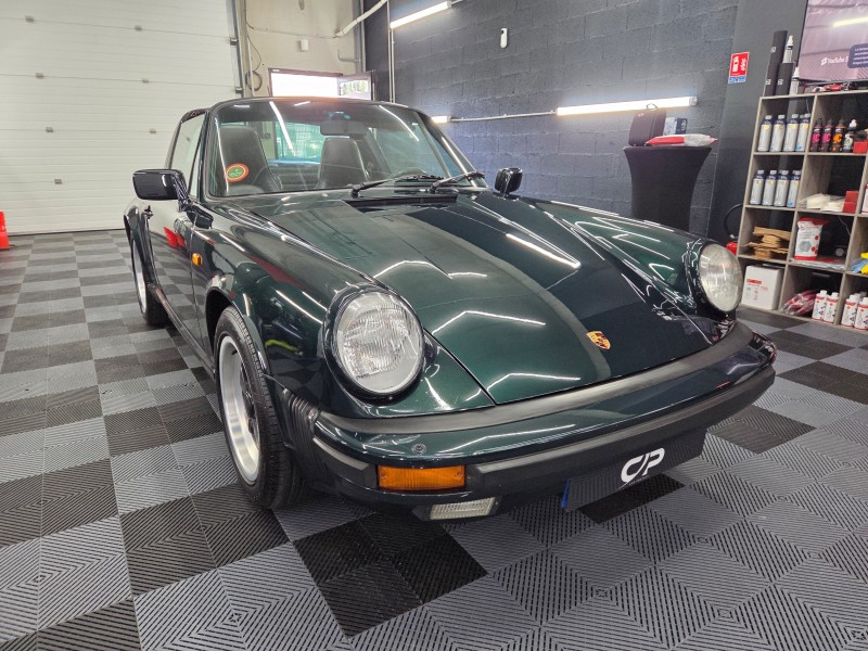 Porsche 911 Type G Targa - polissage complet + traitement hydrophobe Gtechniq C2V3 + soin intérieur complet proche de Genève et Cologny