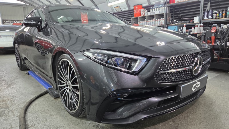 polissage de correction et protection ceramique sur une mercedes cl 400D près de Lausanne