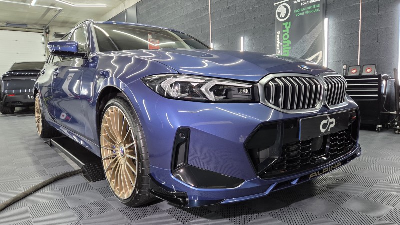 protection ceramique gtechniq et ppf profilm sur bmw alpina b3 gt près de geneve